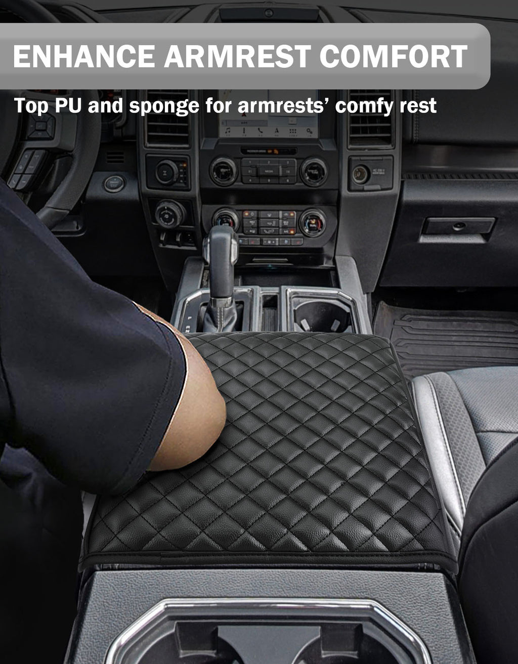 Center Console Armrest Cover Pad for Bucket Seat 2021-2026 Ford F-150