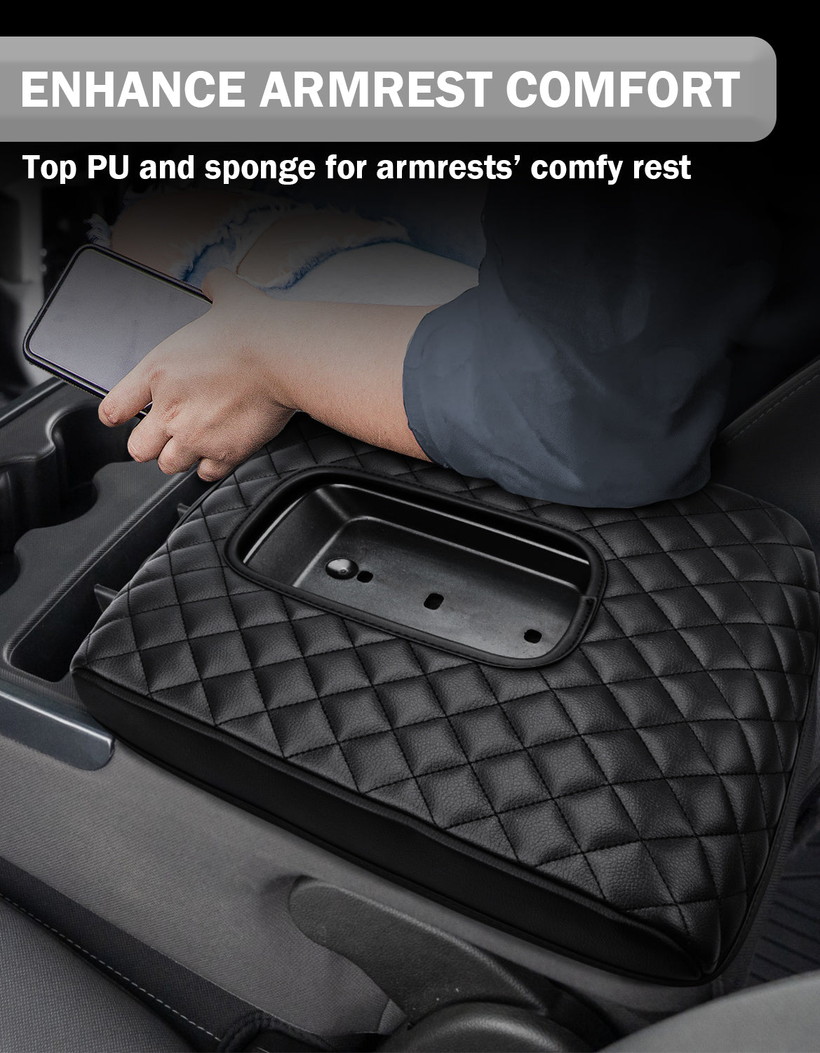 Center Console Armrest Cover for Jump Seat 2014-2018 Chevy Silverado 1500 2500 3500,2014-2018 GMC Sierra 1500 2500 3500