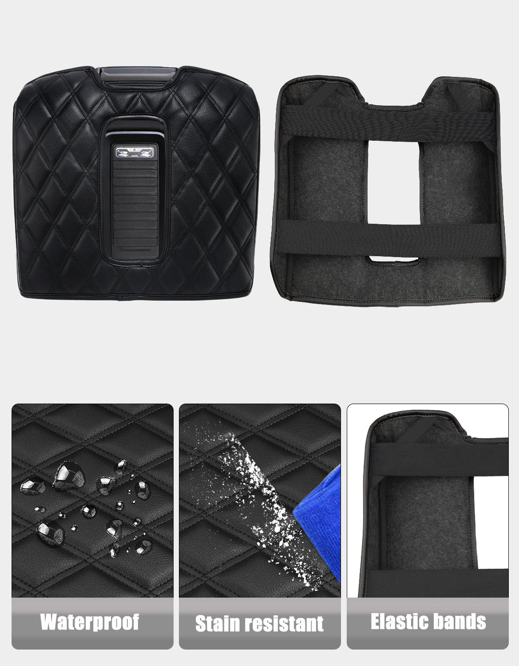 Center Console Armrest Cover Pad for Bucket Seat 2014-2018 Chevy Silverado 1500 2500 3500,2014-2018 GMC Sierra 1500 2500 3500,2015-2020 Tahoe/Yukon/Suburban