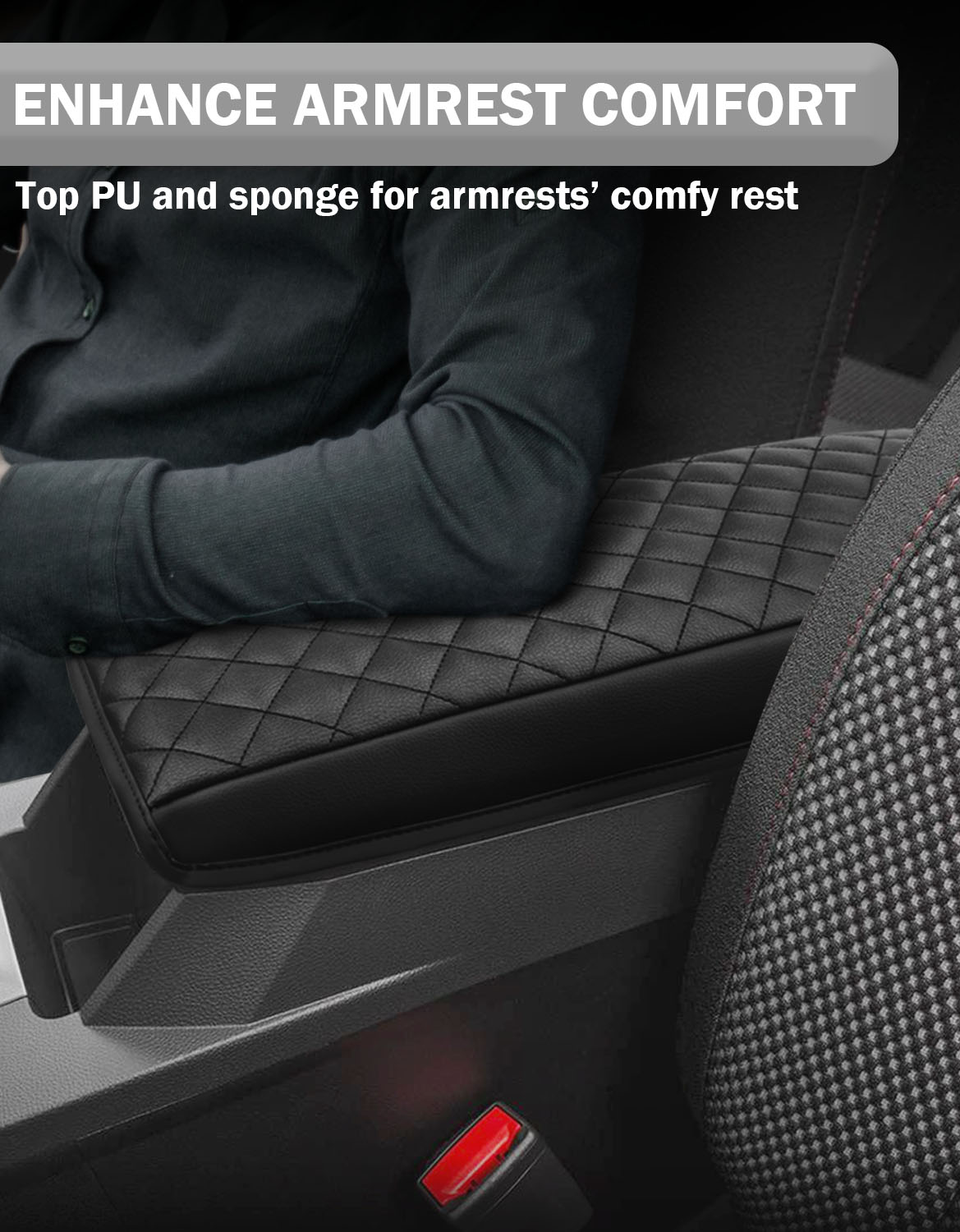 Center Console Armrest Cover for 2010-2017 Chevy Equinox,2010-2017 GMC Terrain