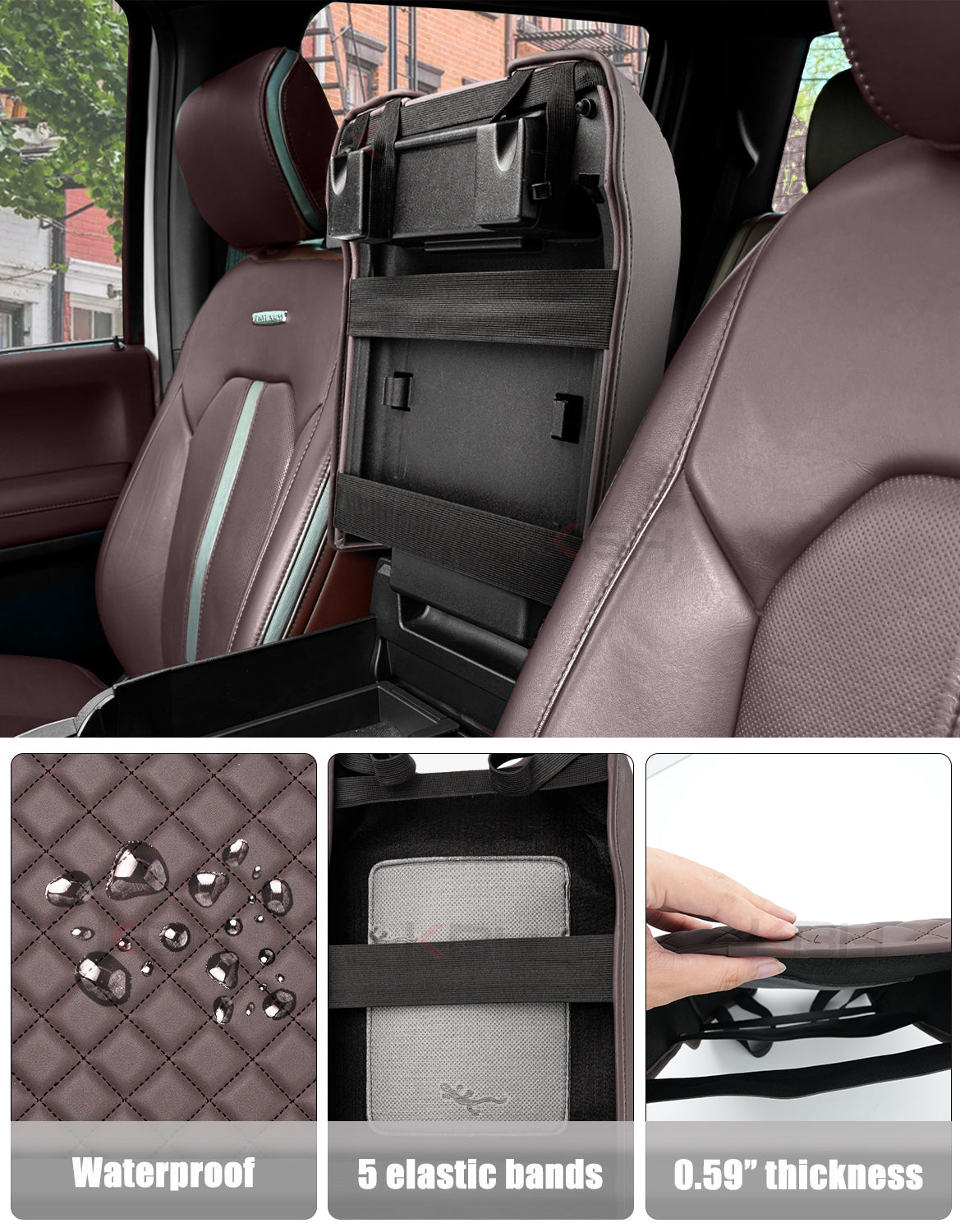 Center Console Armrest Cover Pad for Bucket Seat 2015-2020 Ford F150, 2017-2022 F250 F350 F450 F550 Super Duty, 2018-2024 Ford Expedition