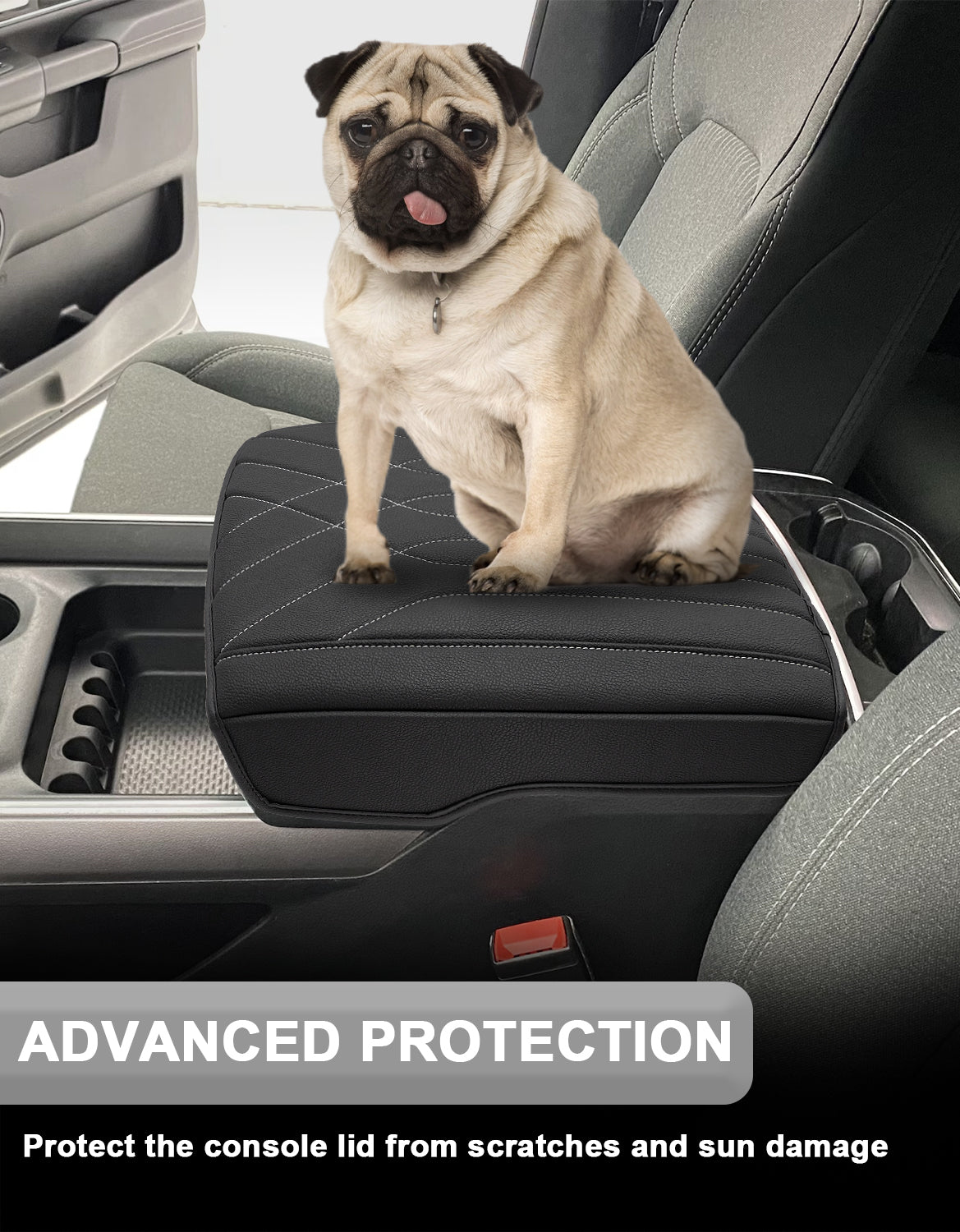 Center Console Armrest Cover for Bucket Seat 2019-2026 Dodge Ram 1500 2500 3500