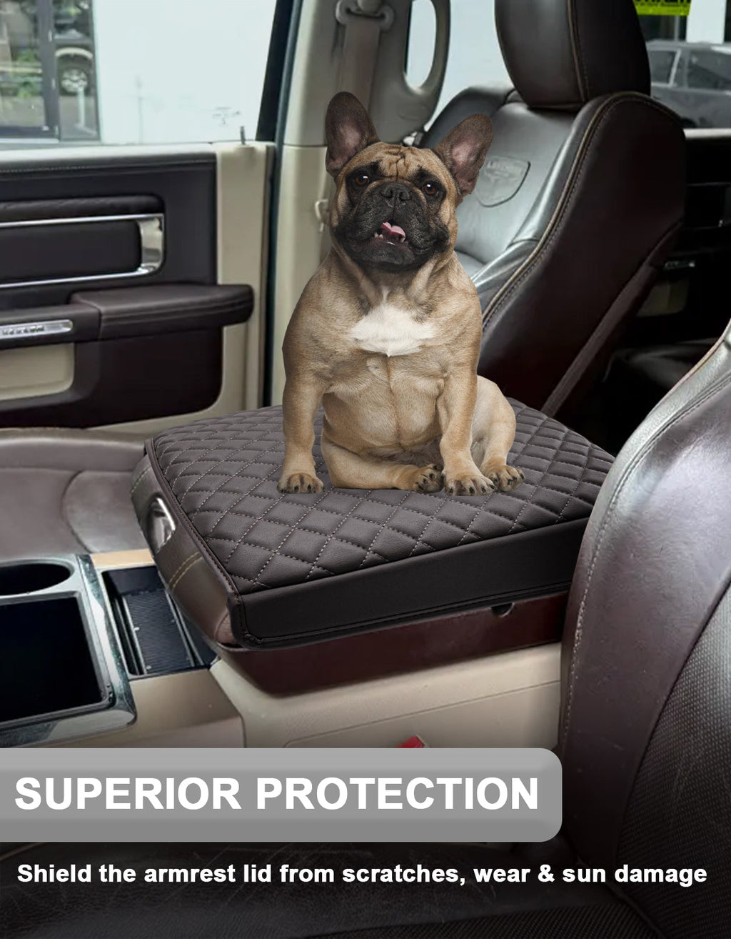Center Console Armrest Cover Protector for Bucket Seat 2009-2018 Dodge RAM 1500 2500 3500