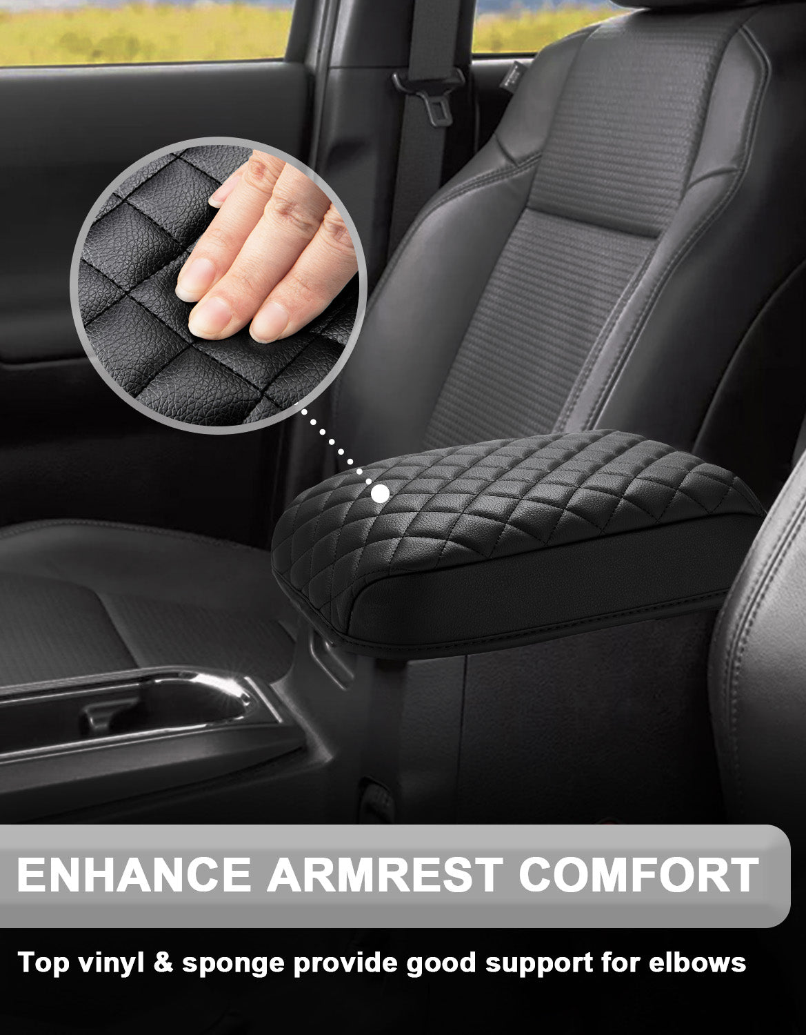 Center Console Armrest Cover Cushion Protector for Toyota Tacoma 2016-2023