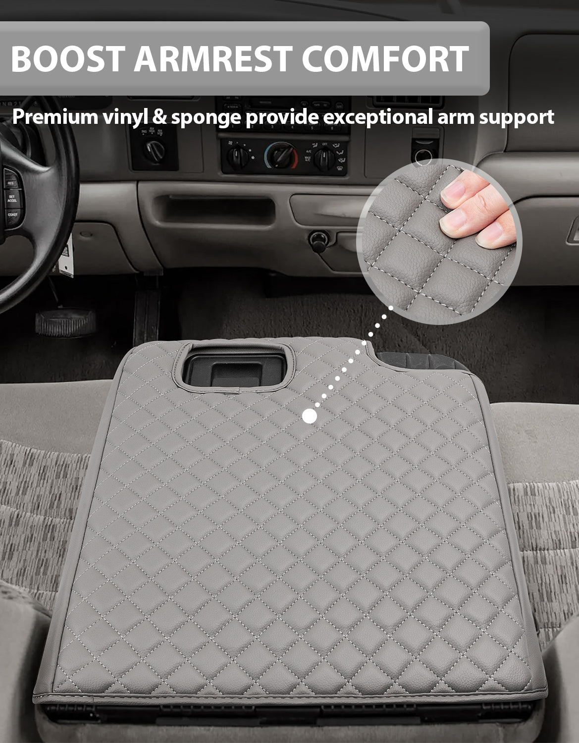 Center Console Armrest Cover Pad for Jump Seat 1999-2001 Ford F250 F350 F450 Super Duty