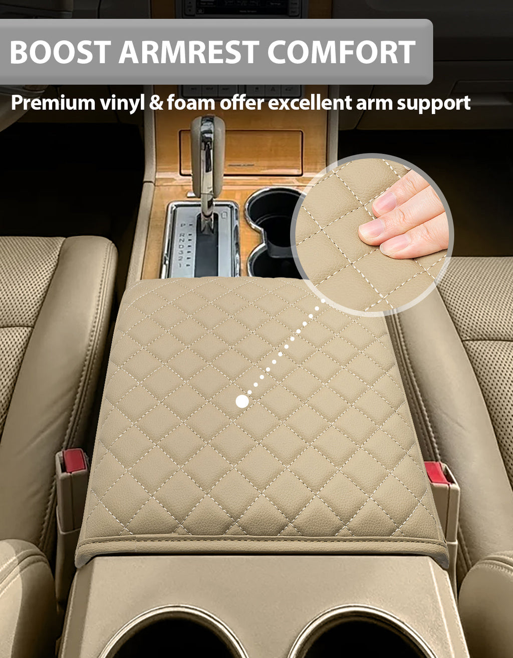 Center Console Armrest Cover Pad for Lincoln Navigator 2007-2014