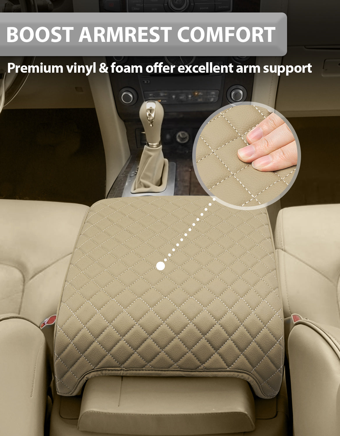 Center Console Armrest Cover Pad Protector for Infiniti QX56 2011-2017, Infiniti QX80 2011-2017