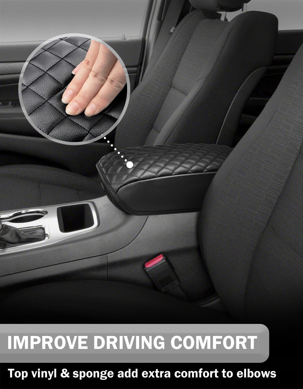 Center Console Armrest Cover Cushion Pad Protector for 2011-2020 Dodge Durango,2011-2020 Jeep Grand Cherokee
