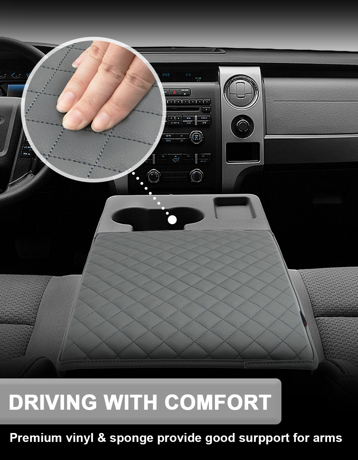 Center Console Armrest Cover Pad for Jump Seat 2011-2014 Ford F150