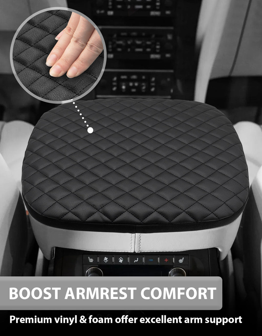 Center Console Armrest Cover Pad Cushion Protector for Cadillac Escalade 2007-2014
