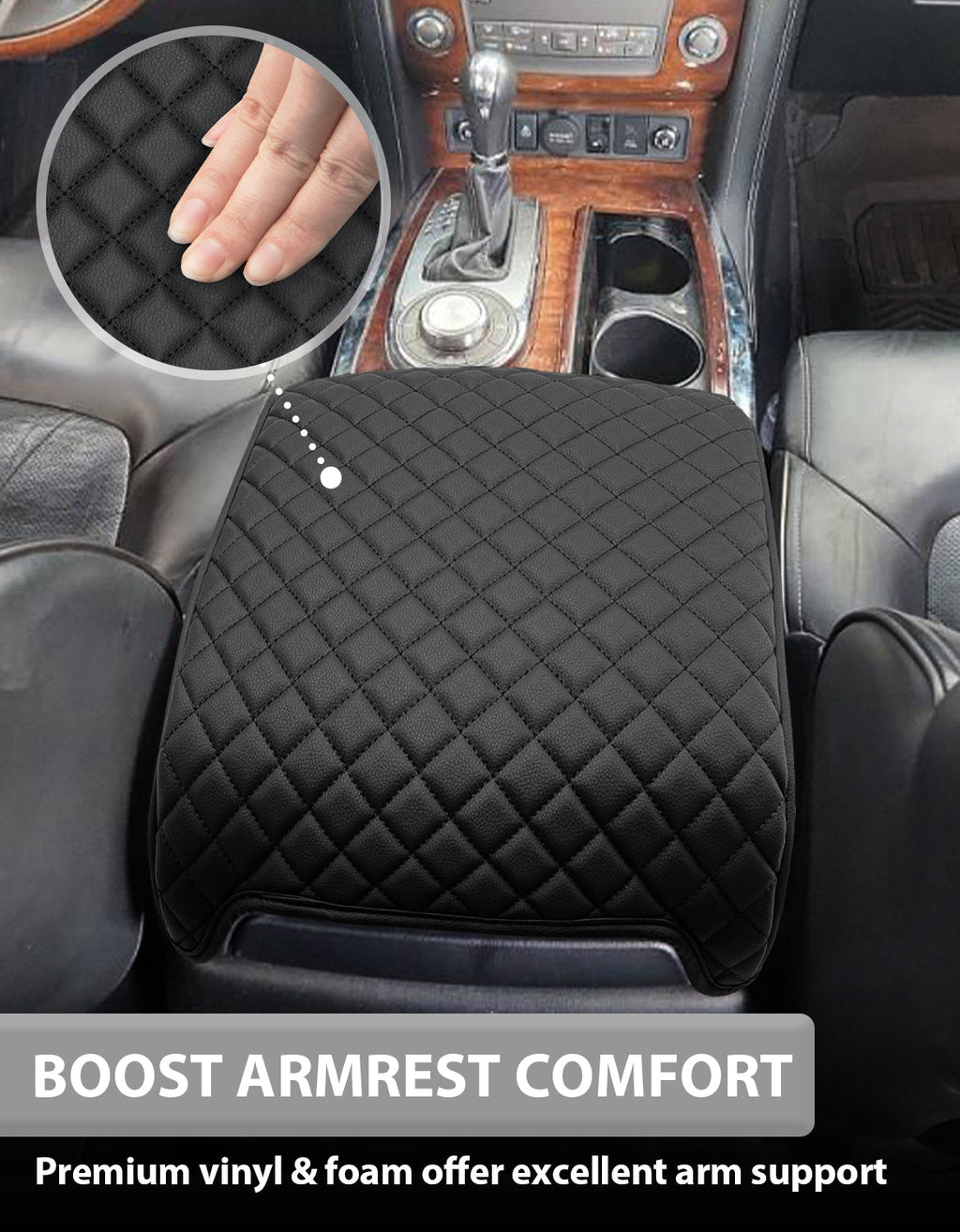 Center Console Armrest Cover Pad Protector for Infiniti QX56 2011-2017, Infiniti QX80 2011-2017