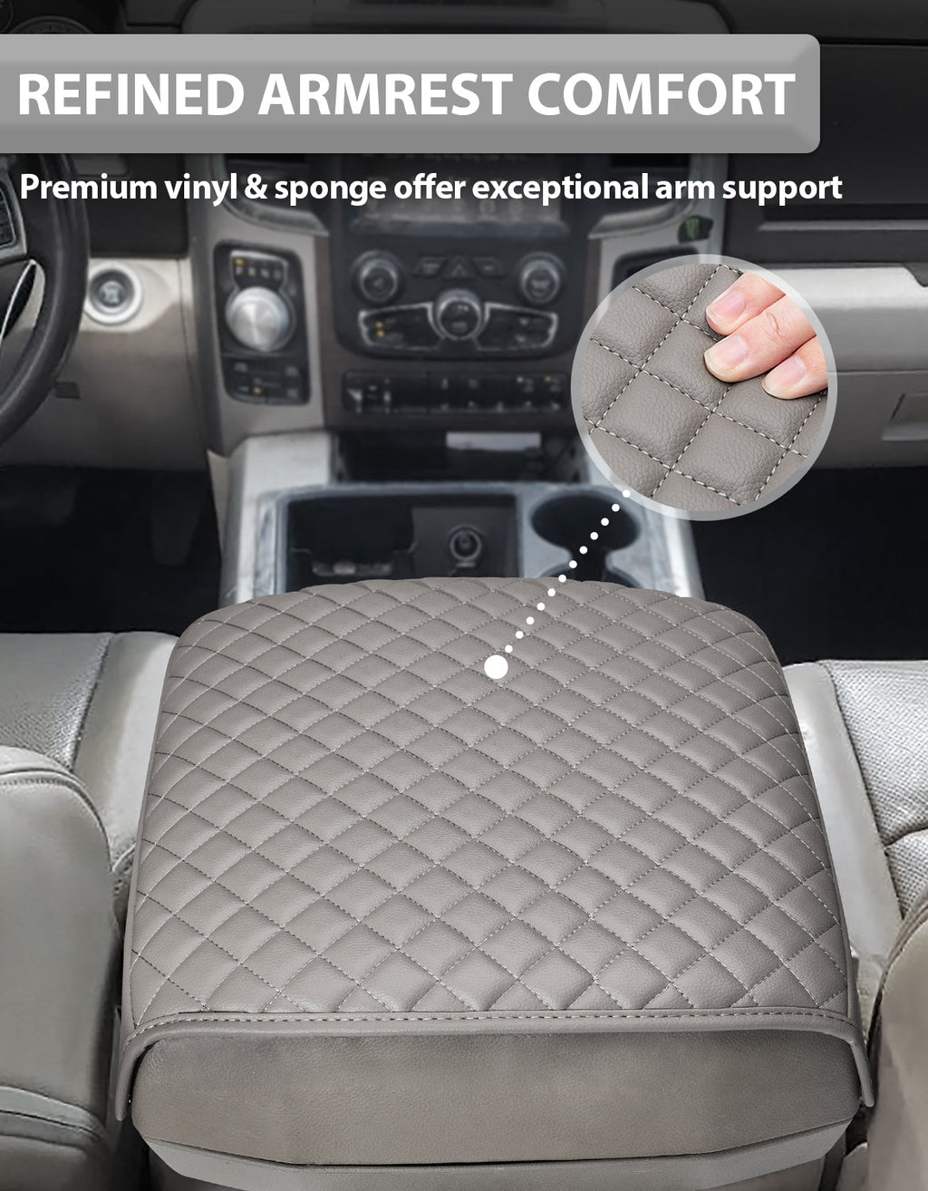 Center Console Armrest Cover Protector for Bucket Seat 2009-2018 Dodge RAM 1500 2500 3500