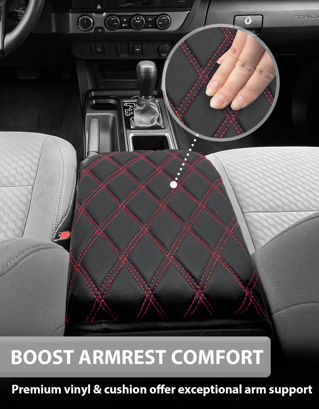 Center Console Armrest Cover Cushion Protector for Toyota Tacoma 2016-2023
