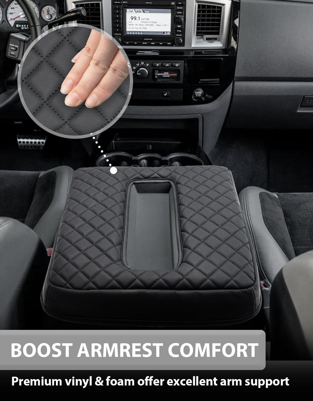 Center Console Armrest Cover Pad for Bucket Seat Dodge Ram Floor Business 2006-2009 Dodge Ram Floor Business