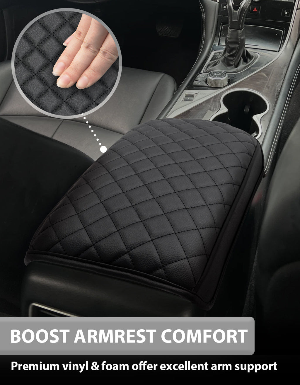 Center Console Armrest Cover Pad Protector for Infiniti Q50 2014-2024