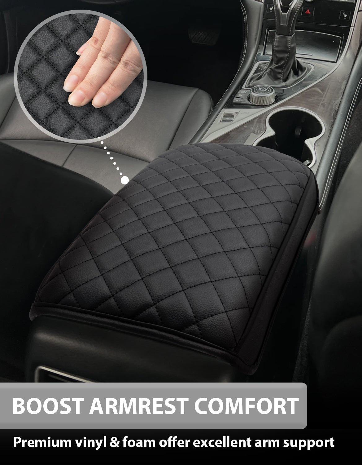 Center Console Armrest Cover Pad Protector for Infiniti Q50 2014-2024