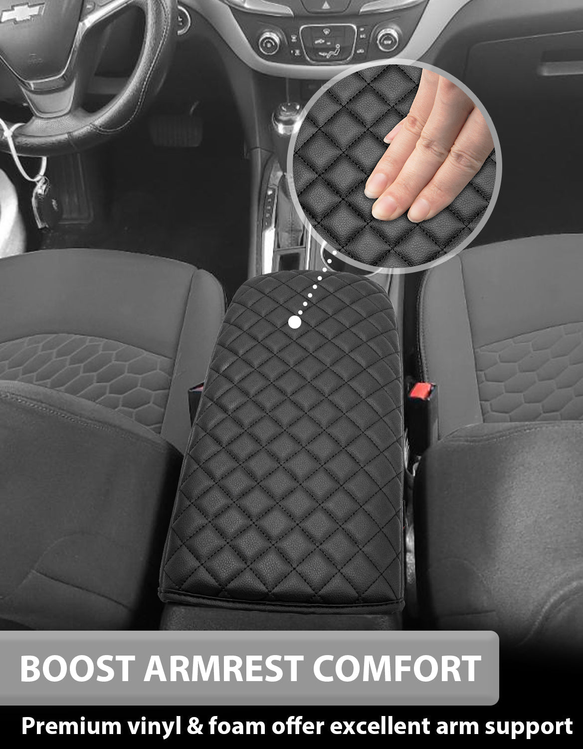 Center Console Armrest Cover Cushion Pad Protector for 2018-2024 Chevy Equinox,2018-2024 GMC Terrain