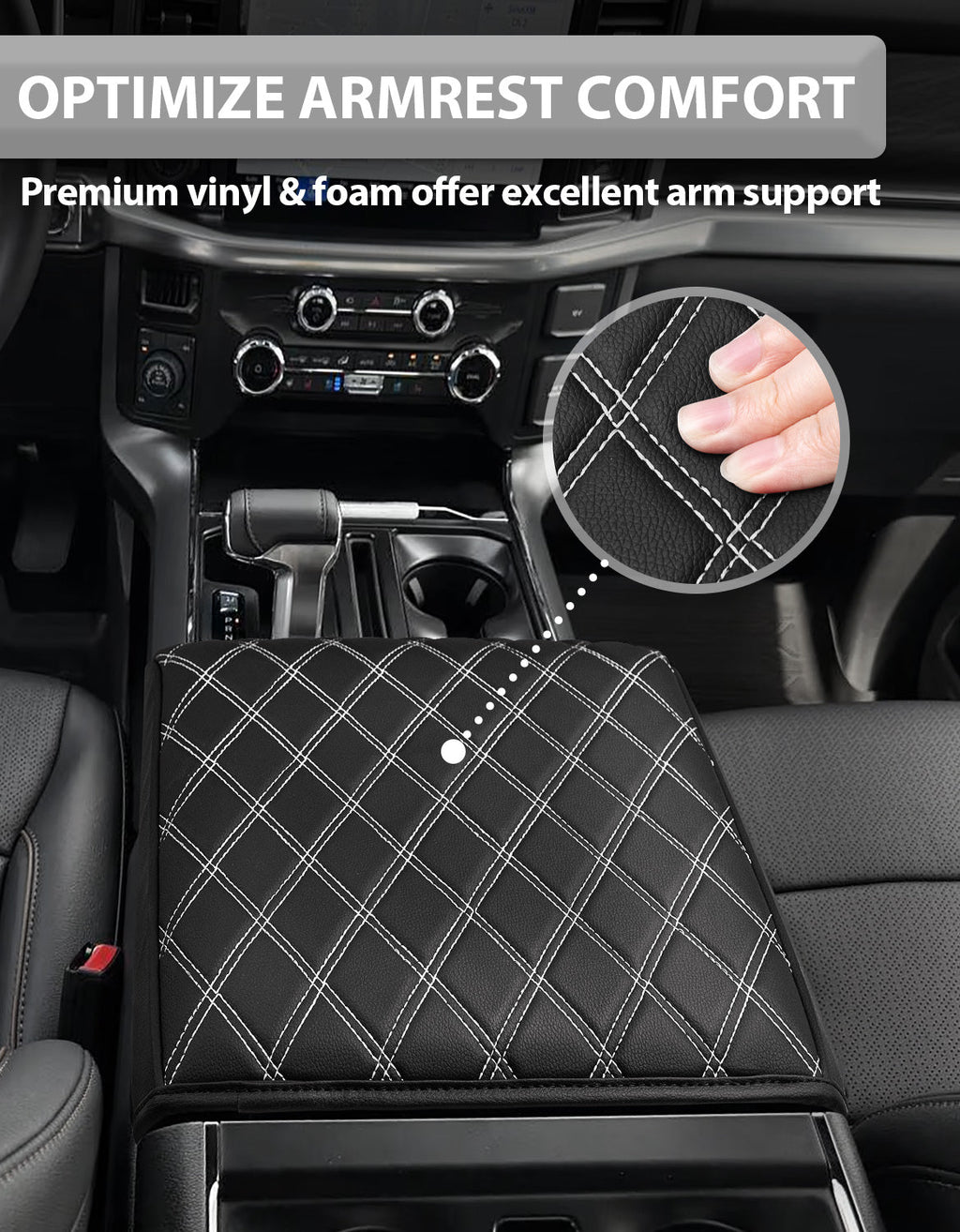 Center Console Armrest Cover Pad for Bucket Seat 2021-2026 Ford F-150