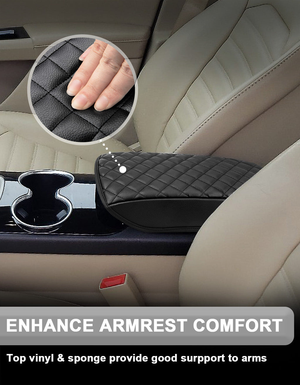 Center Console Armrest Cover Pad for 2013-2016 Ford Fusion