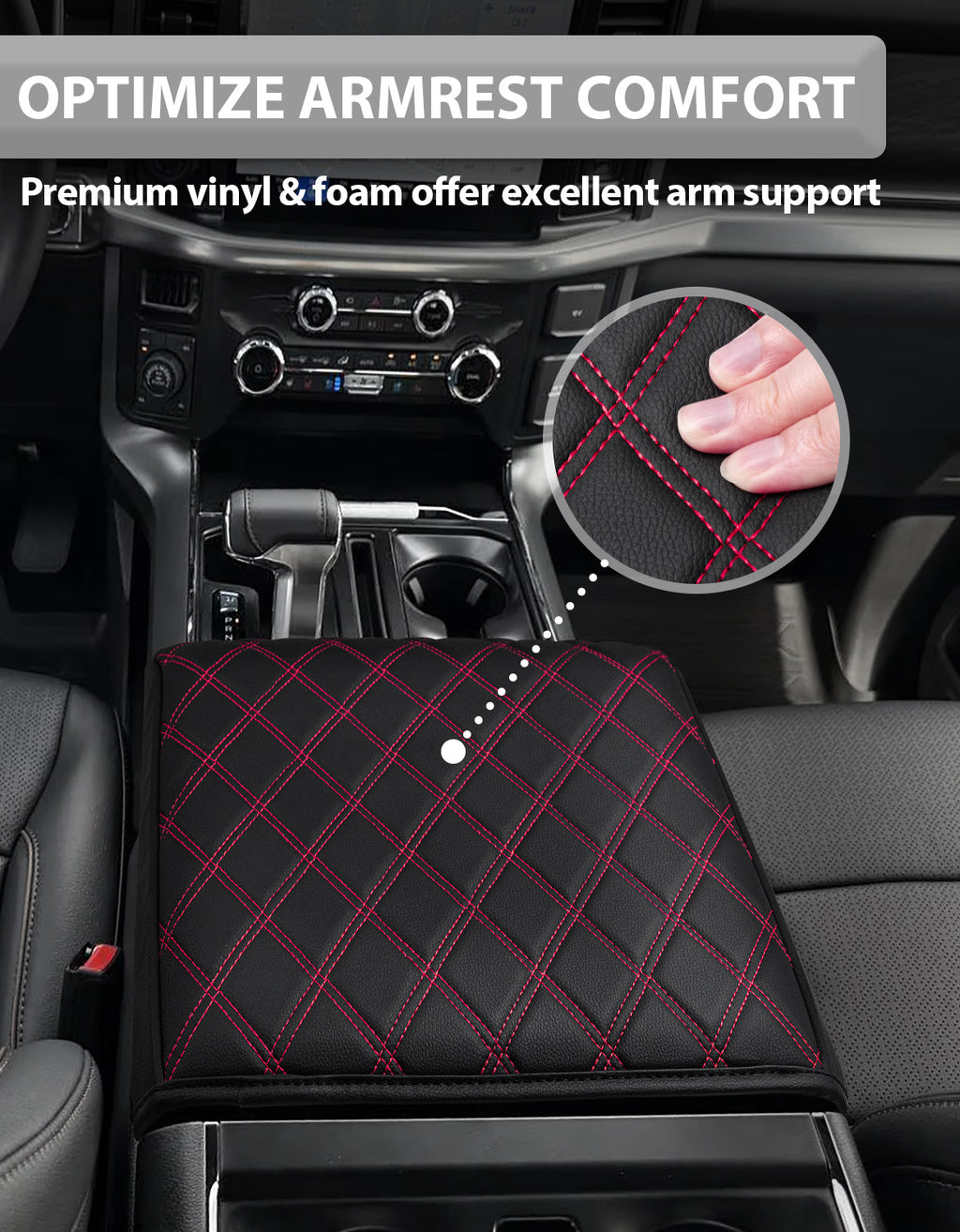 Center Console Armrest Cover Pad for Bucket Seat 2021-2026 Ford F-150
