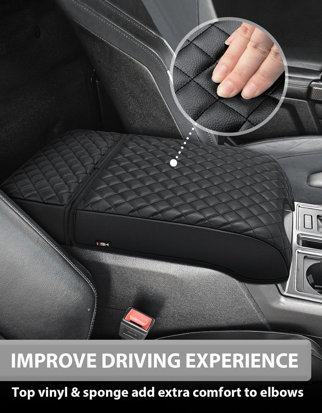 Center Console Armrest Cover Pad for Bucket Seat 2015-2020 Ford F150, 2017-2022 F250 F350 F450 F550 Super Duty, 2018-2024 Ford Expedition