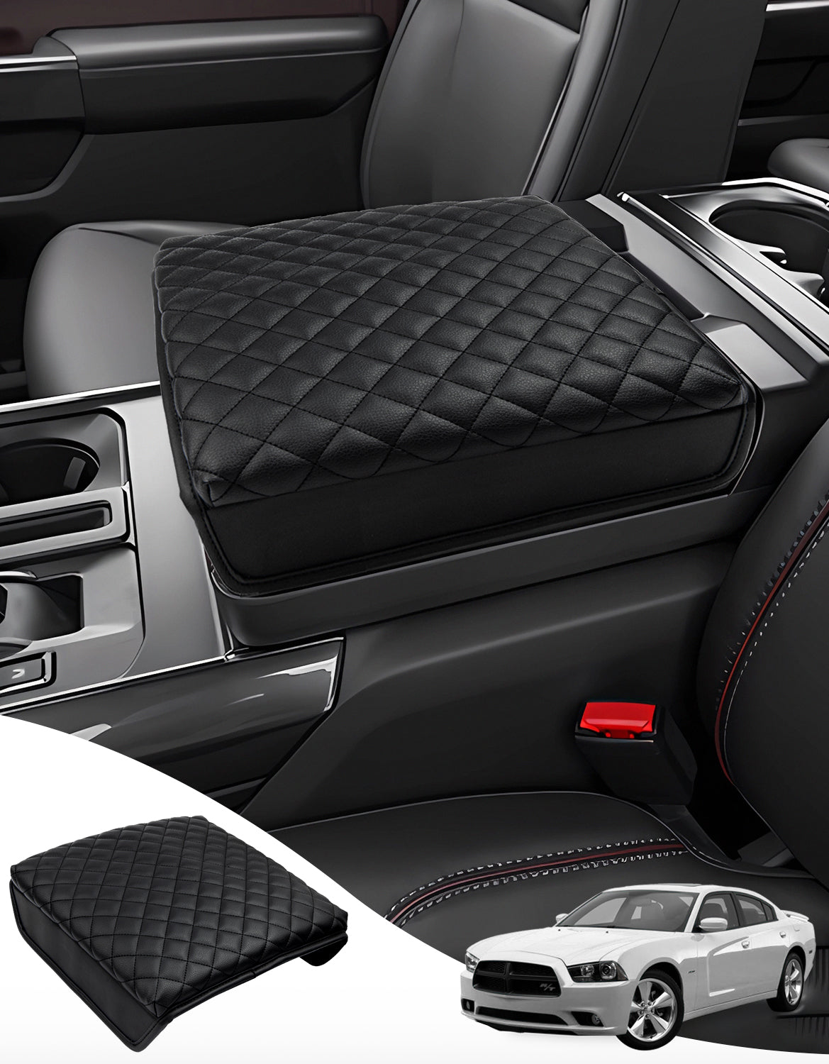 Center Work Surface Armrest Cushion for 2021-2026 Ford F150, 2022-2026 F150 Lightning