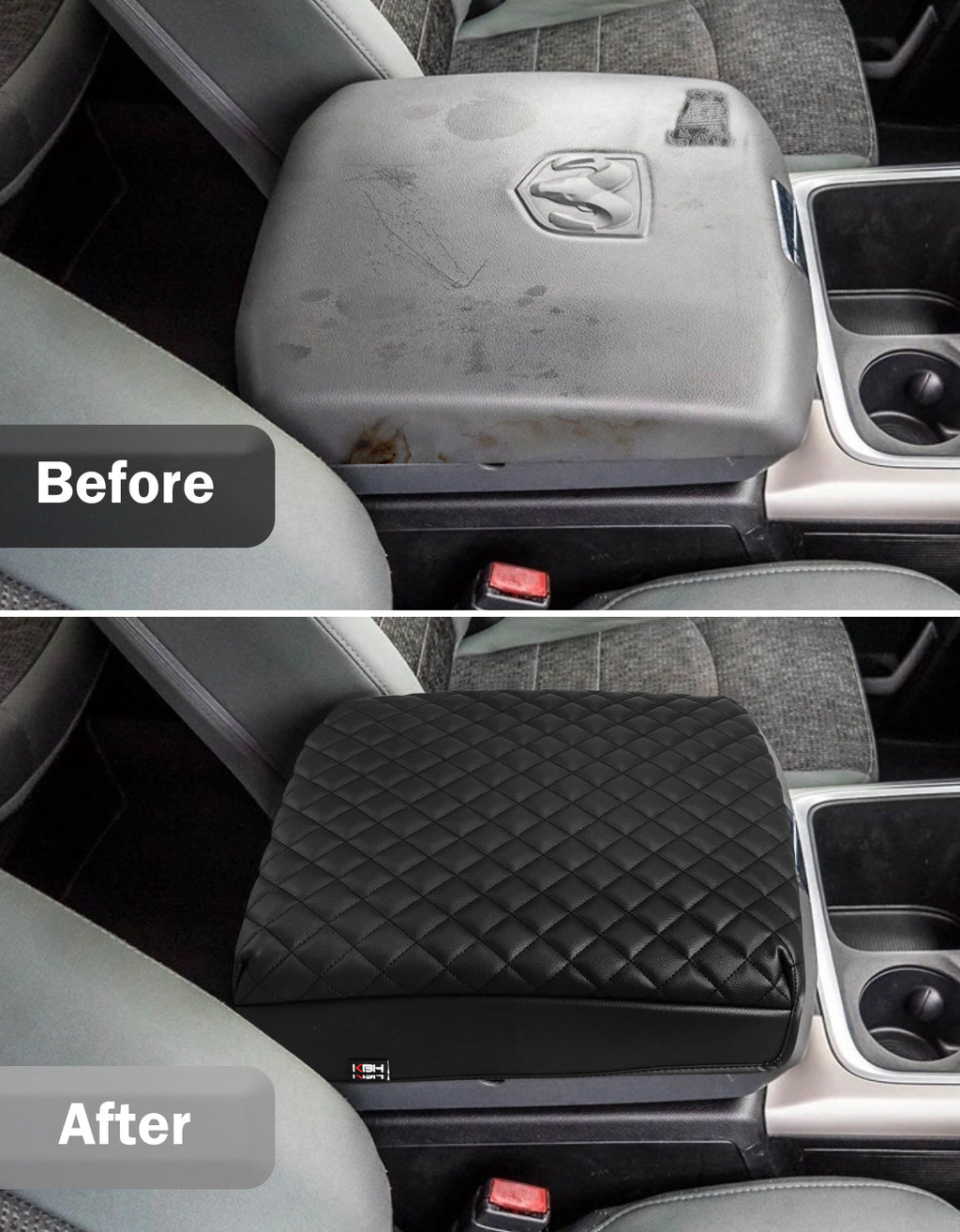 Center Console Armrest Cover Protector for Bucket Seat 2009-2018 Dodge RAM 1500 2500 3500