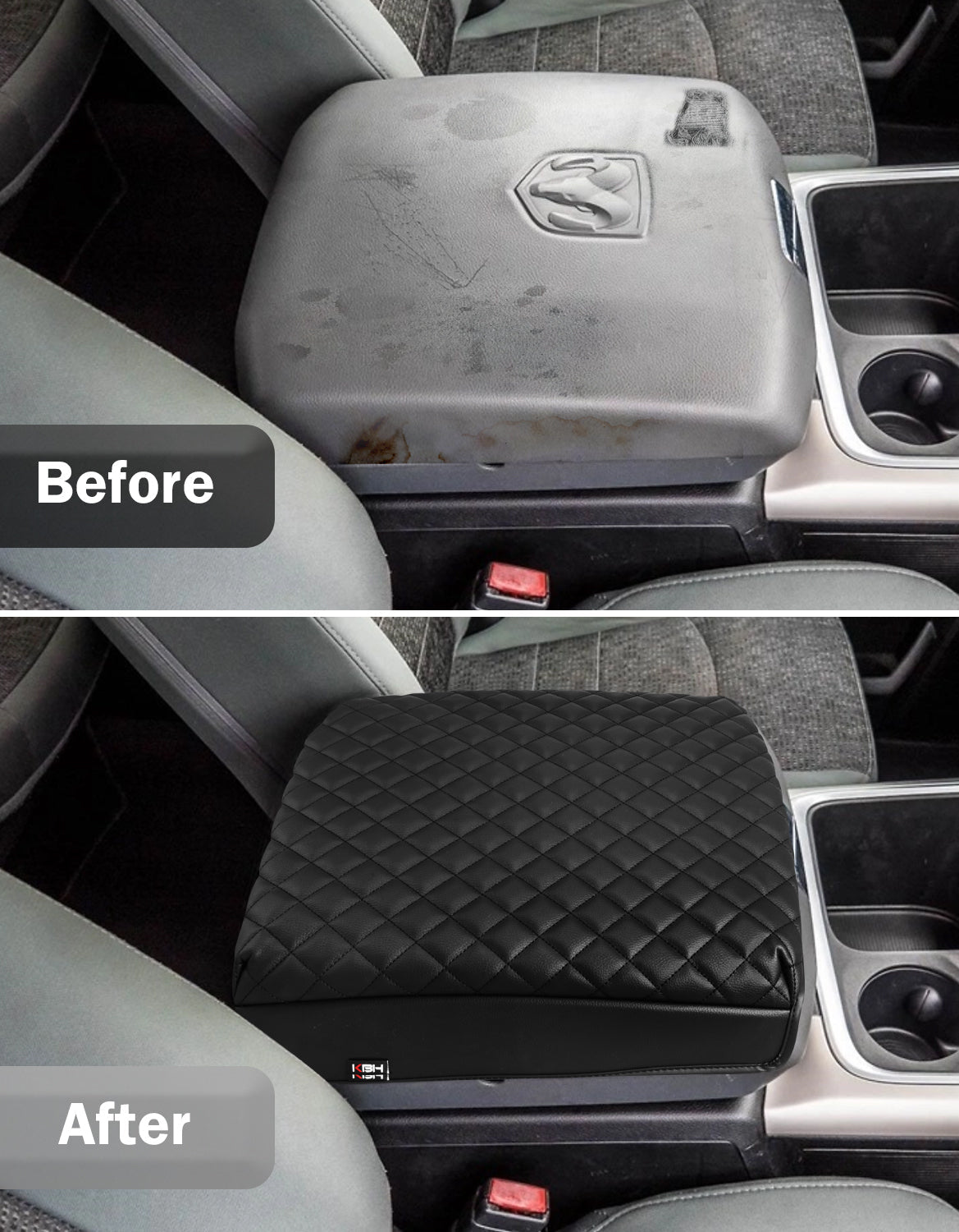 Center Console Armrest Cover Protector for Bucket Seat 2009-2018 Dodge RAM 1500 2500 3500