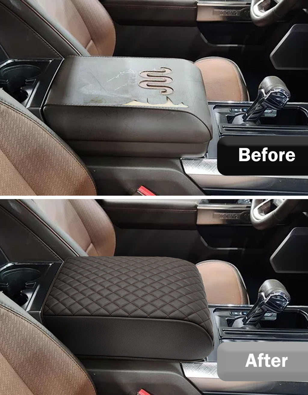 Center Console Armrest Cover Pad for Bucket Seat 2021-2026 Ford F-150