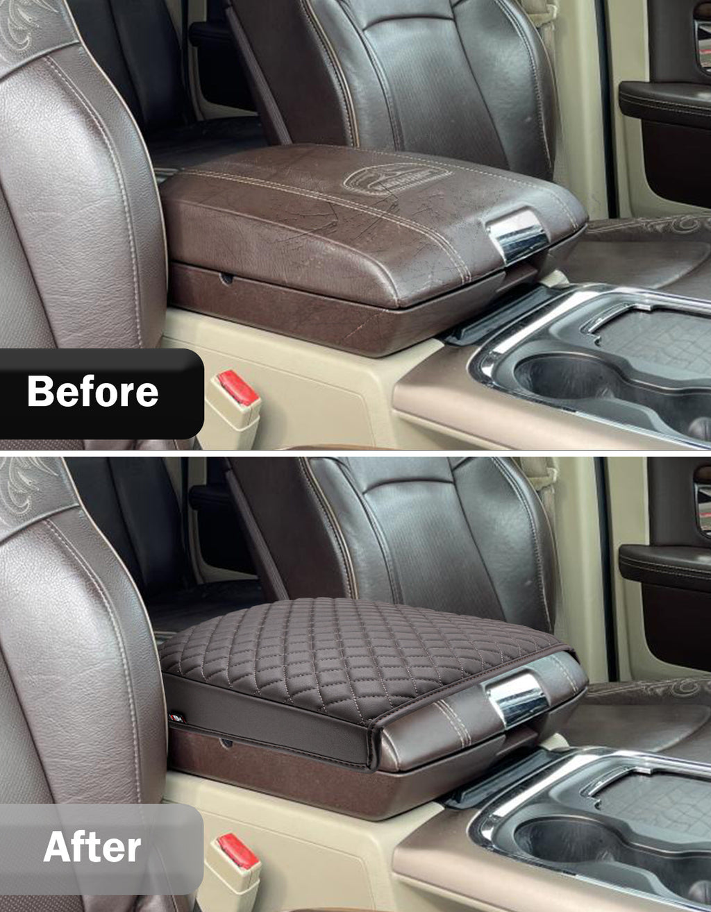 Center Console Armrest Cover Protector for Bucket Seat 2009-2018 Dodge RAM 1500 2500 3500