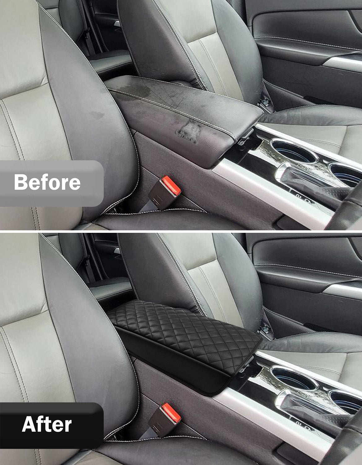 Center Console Armrest Cover Cushion Pad Protector for Ford Edge 2011-2014