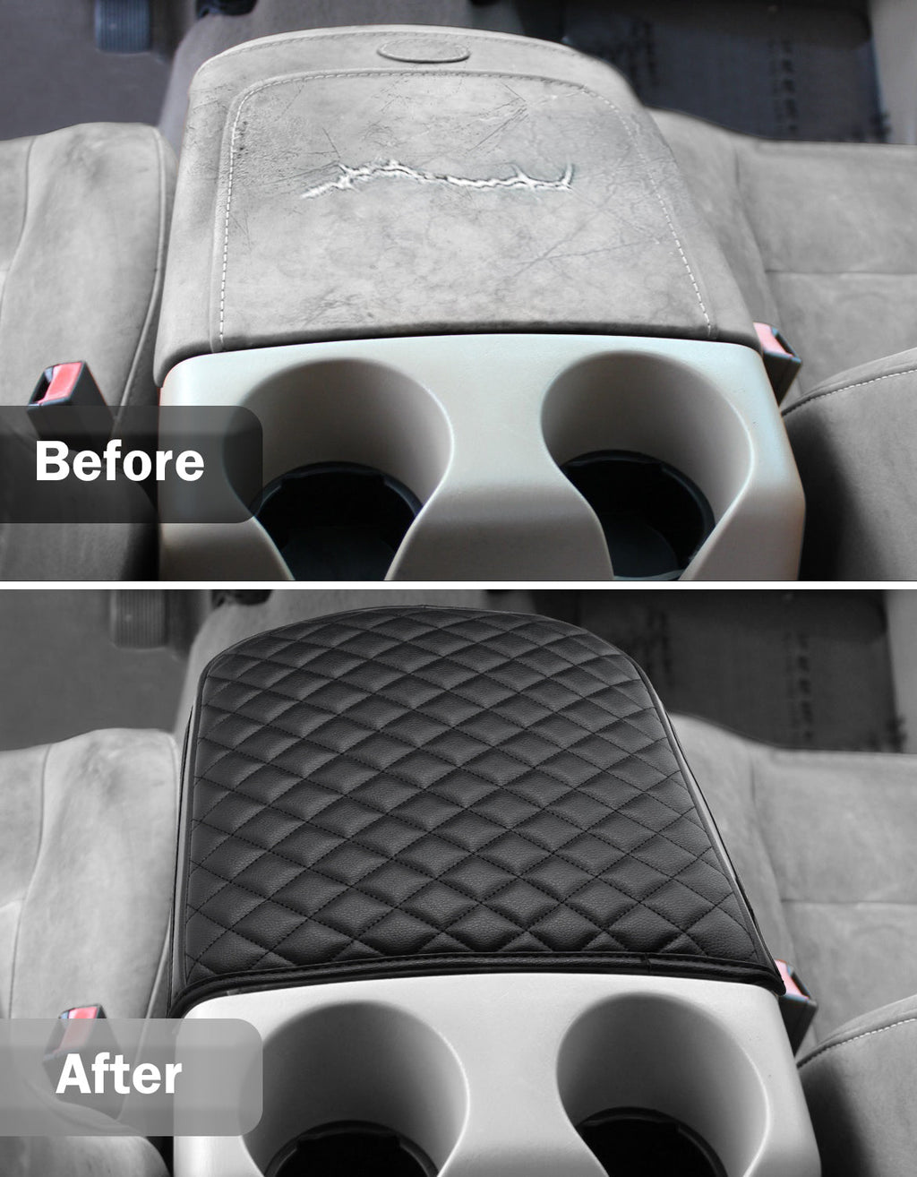 Center Console Armrest Cover Pad for Bucket Seat 2001-2003 F150 Crew Cab Lariat / XLT / King Ranch