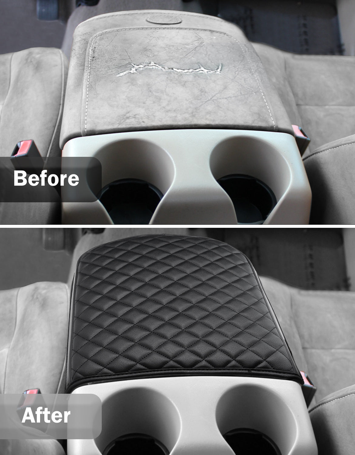 Center Console Armrest Cover Pad for Bucket Seat 2001-2003 F150 Crew Cab Lariat / XLT / King Ranch