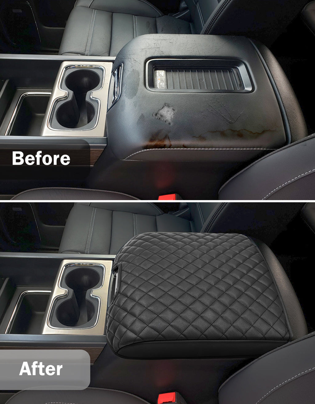 Center Console Armrest Cover for Bucket Seat 2014-2018 Chevy Silverado 1500/2500/3500,2014-2018 GMC Sierra 1500/2500/3500,2015-2020 Tahoe/Yukon/Suburban