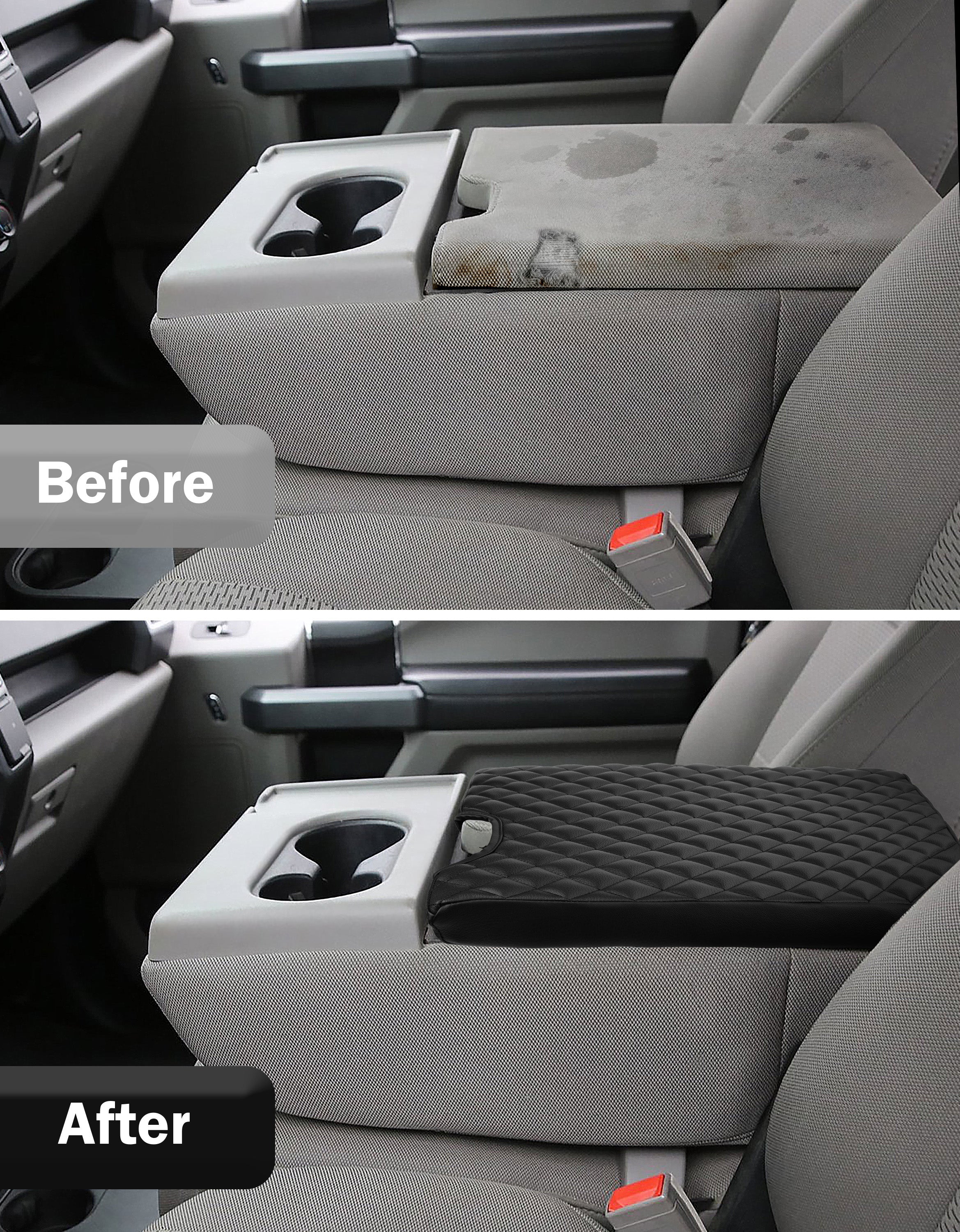 Center Console Armrest PU Leather Cover for Jump Seat 2015-2025 Ford F150 , 2017-2025 Ford F250 F350 F450 F550 Super Duty