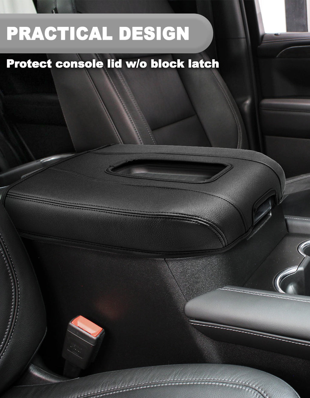 Thin Version Center Console Cushion Cover for Bucket Seat 2019-2026 GMC Sierra 1500 2500 3500,2019-2026 Chevy Silverado 1500 2500 3500, 2021-2026 Tahoe/Suburban/Yukon
