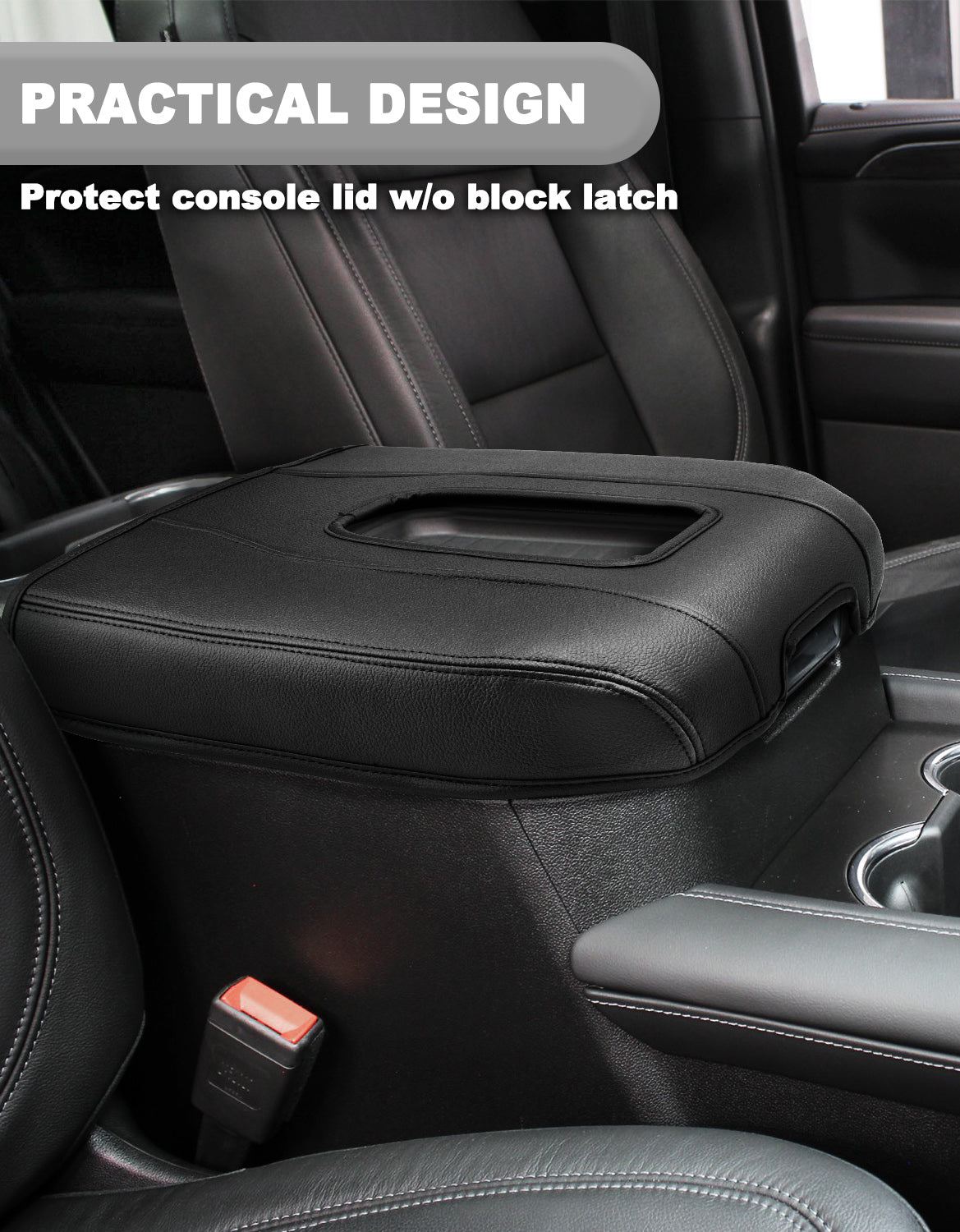 Thin Version Center Console Cushion Cover for Bucket Seat 2019-2026 GMC Sierra 1500 2500 3500,2019-2026 Chevy Silverado 1500 2500 3500, 2021-2026 Tahoe/Suburban/Yukon