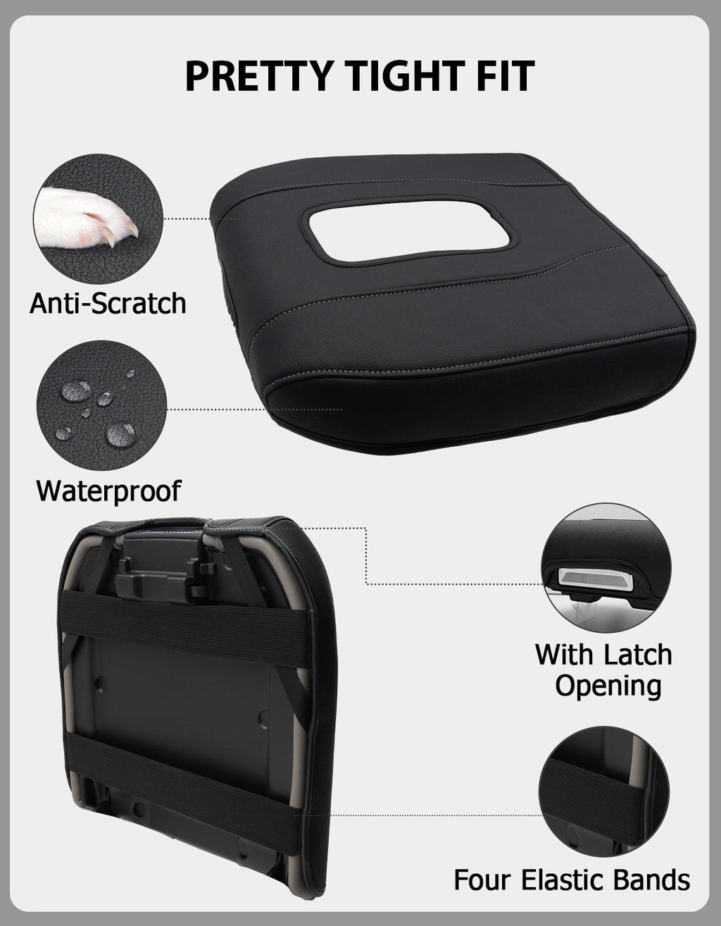 Thin Version Center Console Cushion Cover for Bucket Seat 2019-2026 GMC Sierra 1500 2500 3500,2019-2026 Chevy Silverado 1500 2500 3500, 2021-2026 Tahoe/Suburban/Yukon