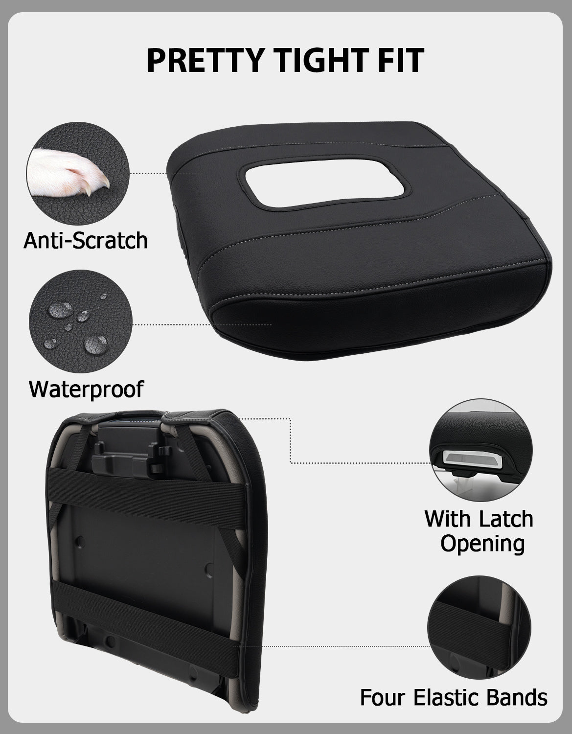 Thin Version Center Console Cushion Cover for Bucket Seat 2019-2026 GMC Sierra 1500 2500 3500,2019-2026 Chevy Silverado 1500 2500 3500, 2021-2026 Tahoe/Suburban/Yukon