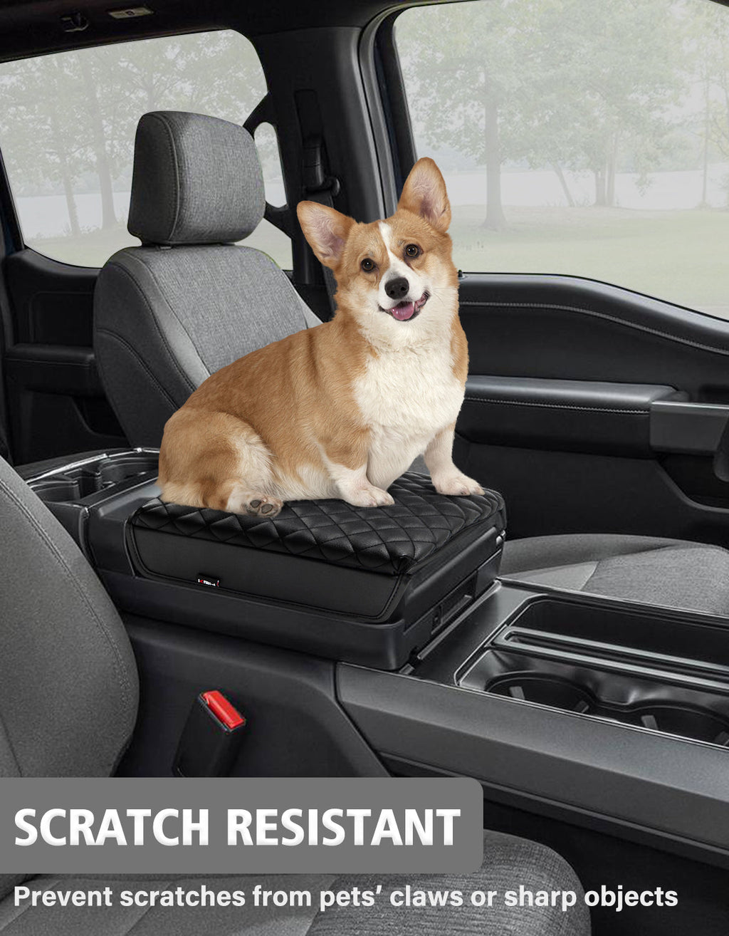 Center Work Surface Armrest Cushion for 2021-2026 Ford F150, 2022-2026 F150 Lightning