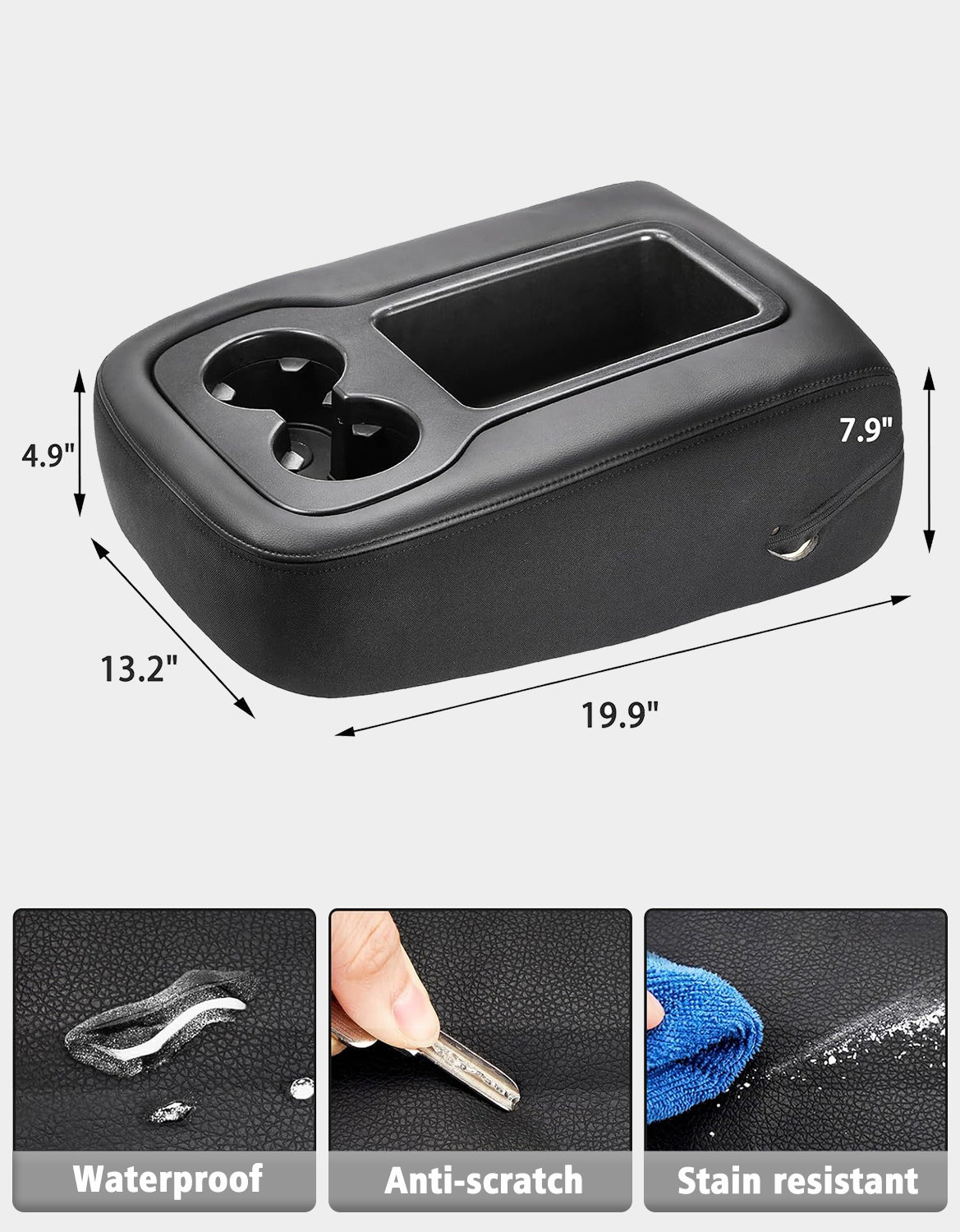 Easy Installation Center Console Cover Replacement for Jump Seat 2007-2014 Chevy Tahoe/Suburban/Silverado, GMC Sierra/Yukon