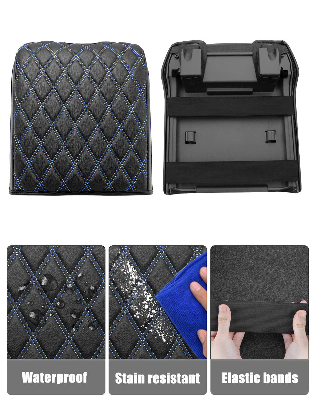 Center Console Armrest Cover Pad for Bucket Seat 2015-2020 Ford F150, 2017-2022 F250 F350 F450 F550 Super Duty, 2018-2024 Ford Expedition
