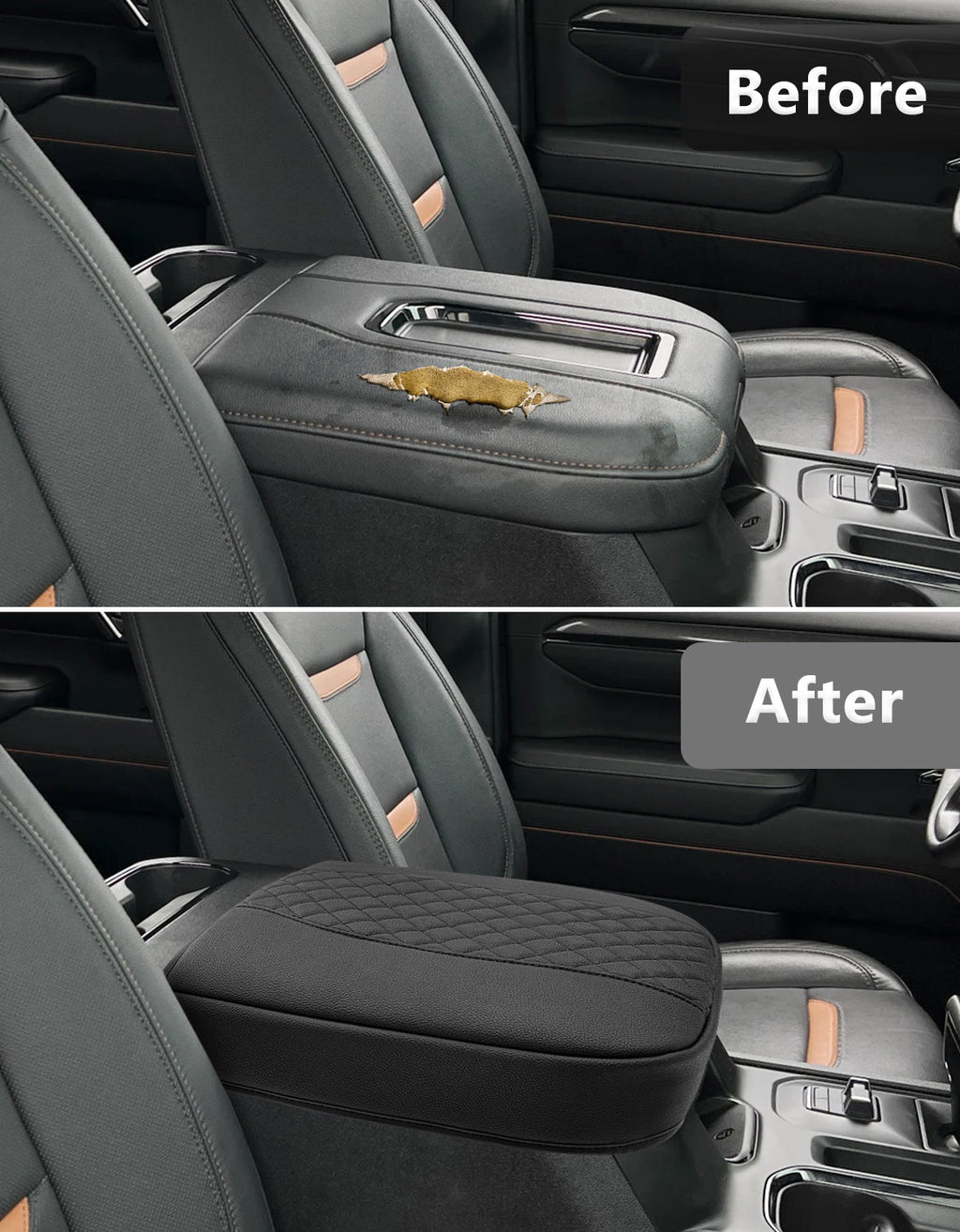 Thick Version Center Console Cushion Cover for  Bucket Seat 2019-2026 GMC Sierra 1500 2500 3500,2019-2026 Chevy Silverado 1500 2500 3500, 2021-2026 Tahoe/Suburban/Yukon