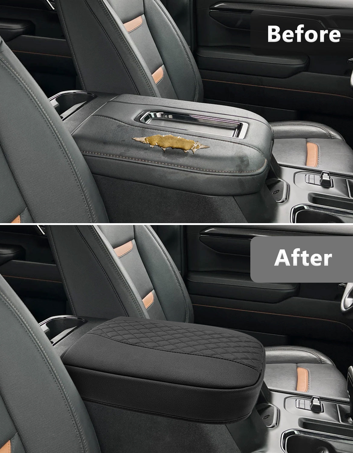 Thick Version Center Console Cushion Cover for  Bucket Seat 2019-2026 GMC Sierra 1500 2500 3500,2019-2026 Chevy Silverado 1500 2500 3500, 2021-2026 Tahoe/Suburban/Yukon