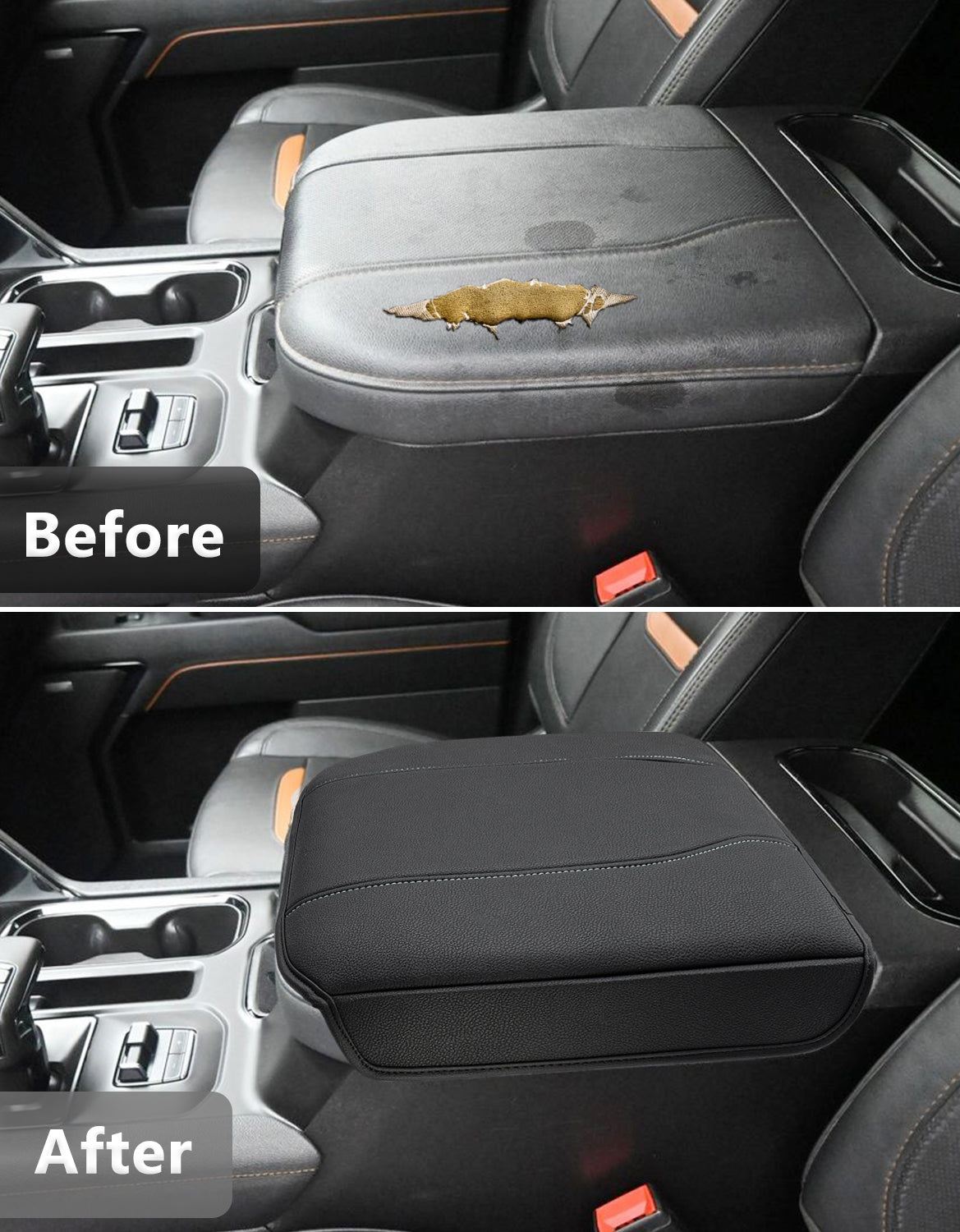 Thick Version Center Console Cushion Cover for  Bucket Seat 2019-2026 GMC Sierra 1500 2500 3500,2019-2026 Chevy Silverado 1500 2500 3500, 2021-2026 Tahoe/Suburban/Yukon