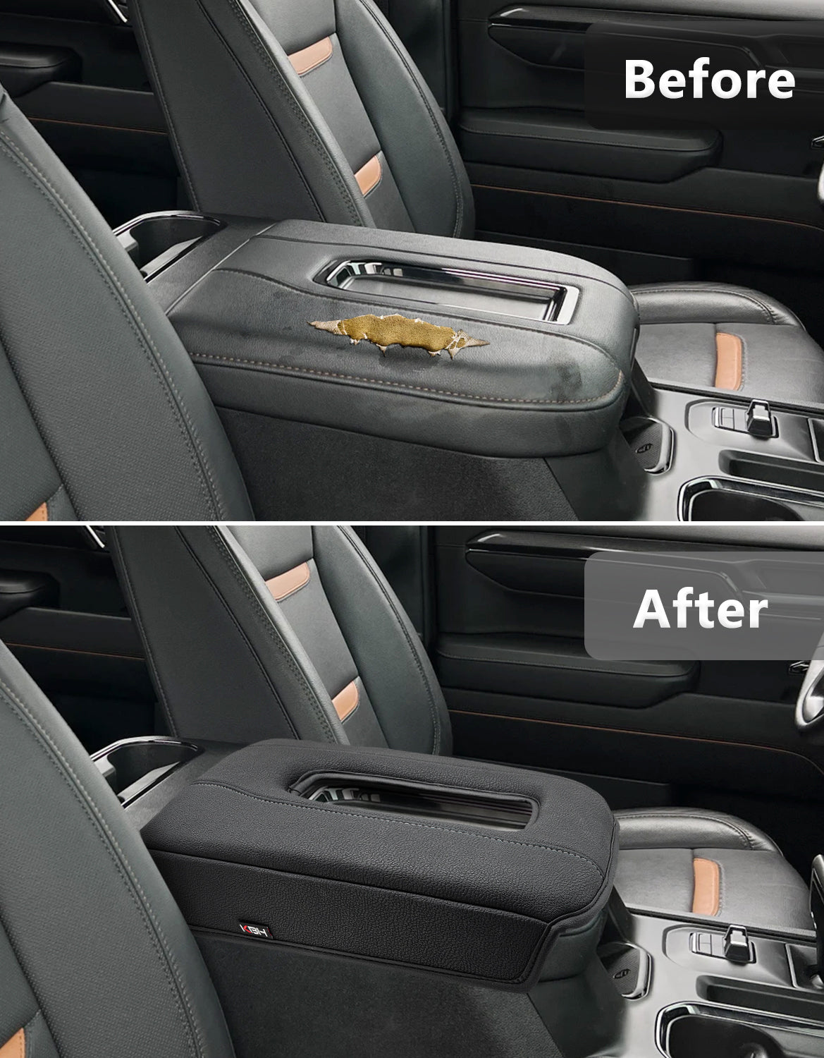 Thick Version Center Console Cushion Cover for Bucket Seat 2019-2026 GMC Sierra 1500 2500 3500,2019-2026 Chevy Silverado 1500 2500 3500, 2021-2026 Tahoe/Suburban/Yukon