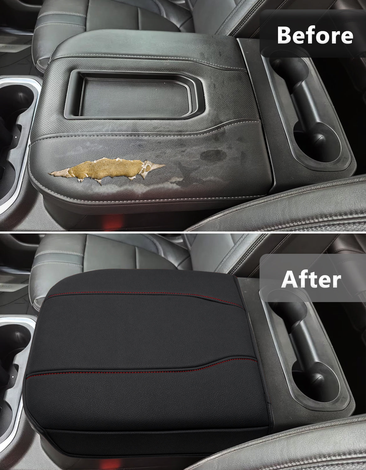 Thick Version Center Console Cushion Cover for  Bucket Seat 2019-2026 GMC Sierra 1500 2500 3500,2019-2026 Chevy Silverado 1500 2500 3500, 2021-2026 Tahoe/Suburban/Yukon