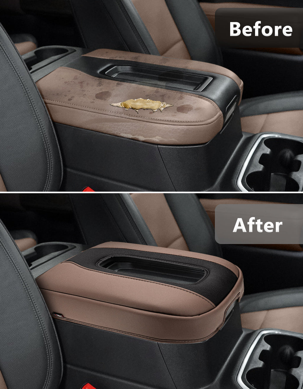 Thick Version Center Console Cushion Cover for Bucket Seat 2019-2026 GMC Sierra 1500 2500 3500,2019-2026 Chevy Silverado 1500 2500 3500, 2021-2026 Tahoe/Suburban/Yukon