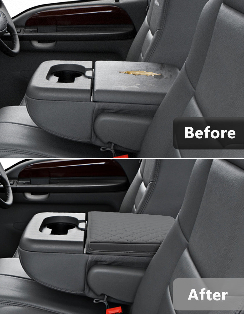 Center Console Armrest Cover Pad for Jump Seat 1999-2010 Ford F250 F350 F450 Super Duty,2001-2005 F550 Super Duty
