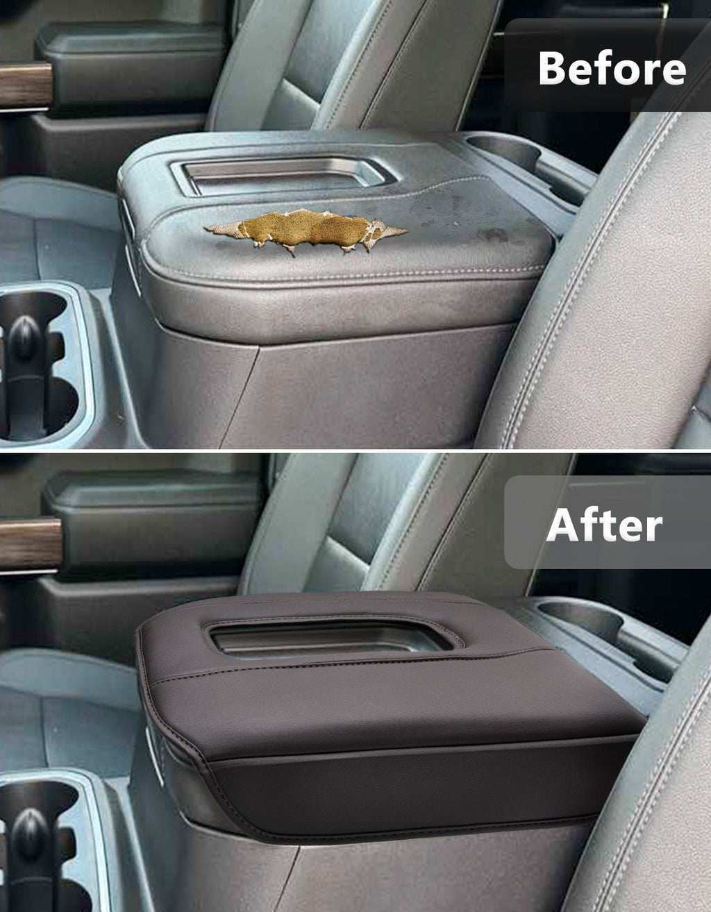 Thick Version Center Console Cushion Cover for Bucket Seat 2019-2026 GMC Sierra 1500 2500 3500,2019-2026 Chevy Silverado 1500 2500 3500, 2021-2026 Tahoe/Suburban/Yukon